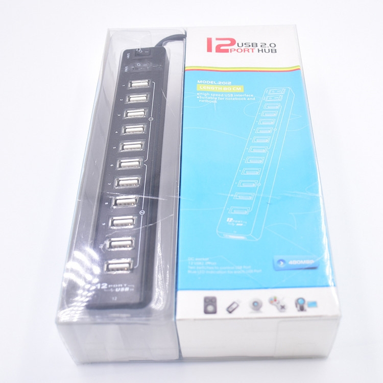 12-Port USB 2.0 HUB，Suitable for Notebook / Netbook(White)