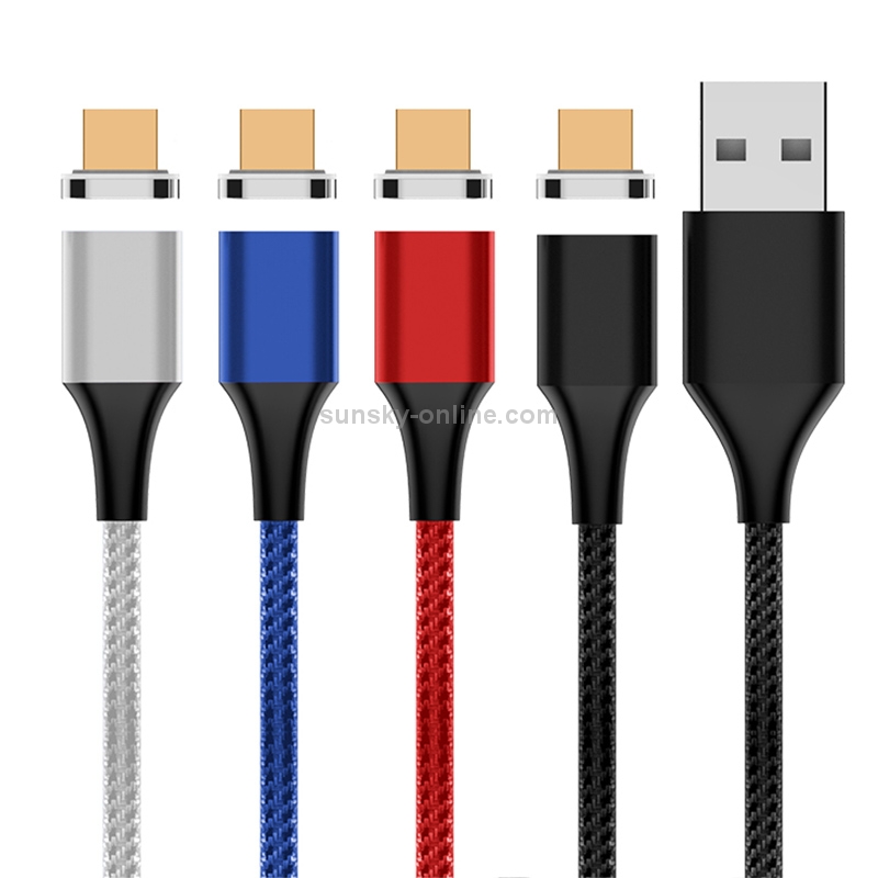 M11 5A USB to Micro USB Nylon Braided Magnetic Data Cable, Cable Length: 1m (Blue)