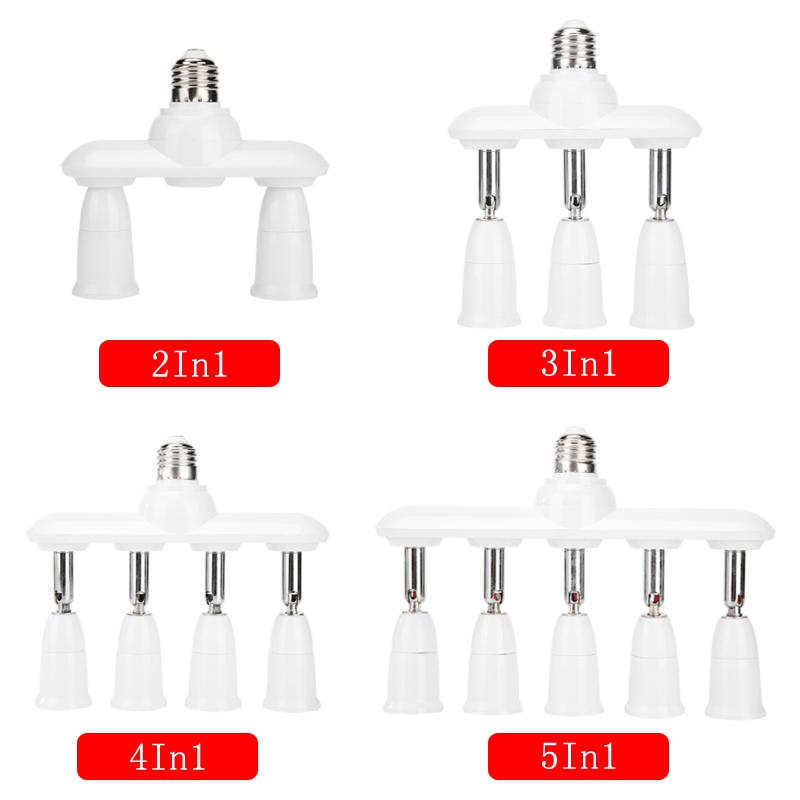 1 to 4 E27 to E27 Socket Distributor Adjustable Converter E27 LED Bulb Holder(4 in 1)