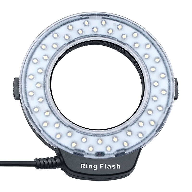 HD-130 Macro LED Ring Flash Light with 8 Different Sizes Adapter Ring (40.5 / 52 / 55 / 58 / 62 / 67 / 72 / 77mm)  & 3 x Color Diffuser