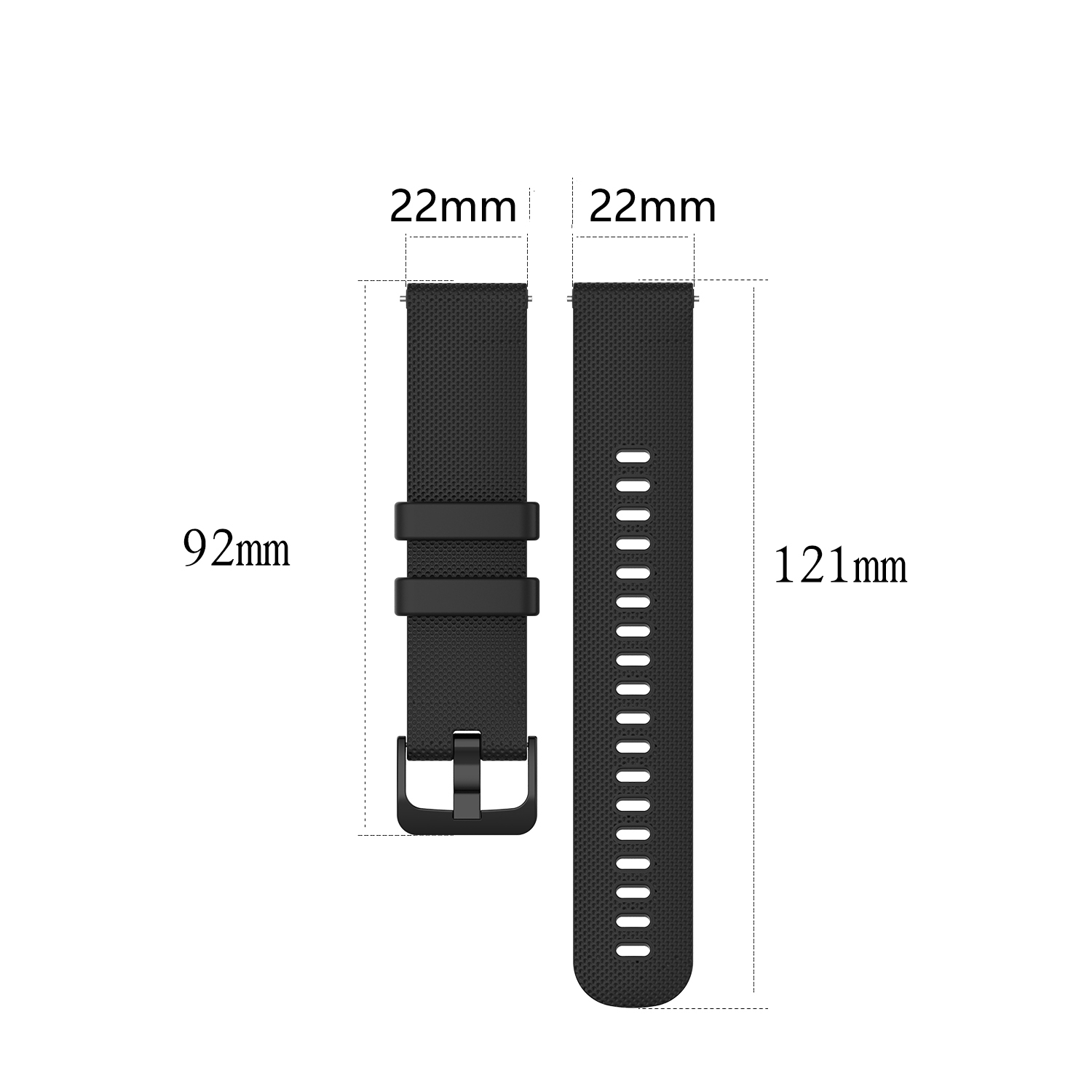 SUNSKY - สำหรับ Xiaomi Watch S1 22 มม. Silicone Watch Band (สีดำ)