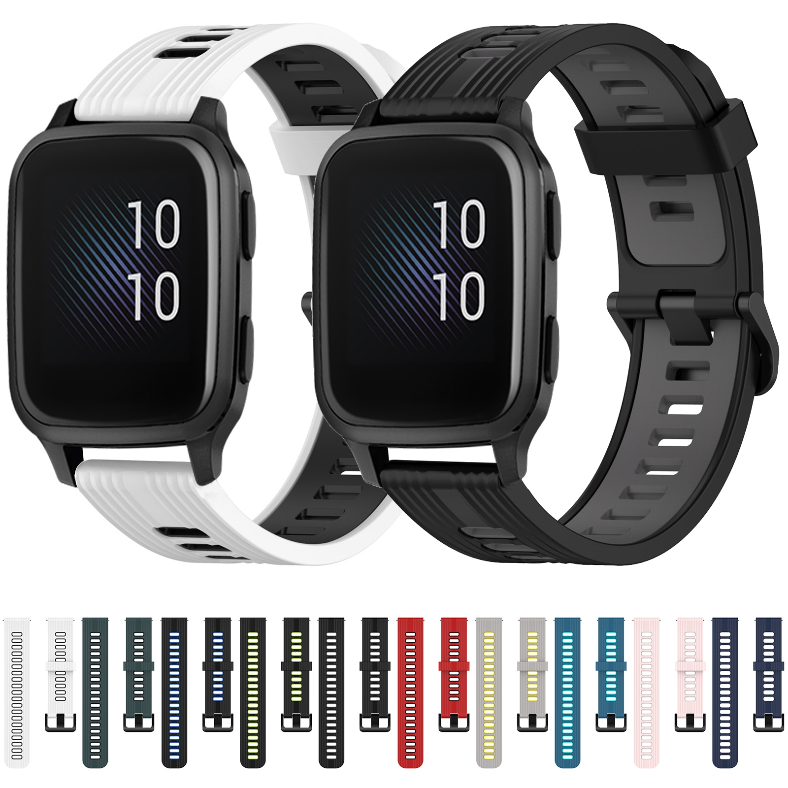 15% OFF by SUNSKY COUPON CODE: SYA0023891 for For Garmin Venu / Venu SQ Liquid Glossy Silver Buckle Silicone Watch Band(Starlight)