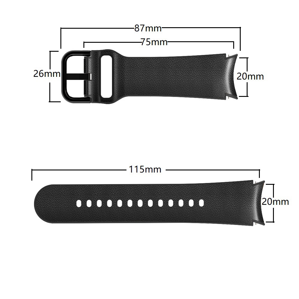 SUNSKY - สำหรับ Samsung Galaxy Watch 5 Pro 45mm สายนาฬิกาหนังกาวซิลิโคน ...