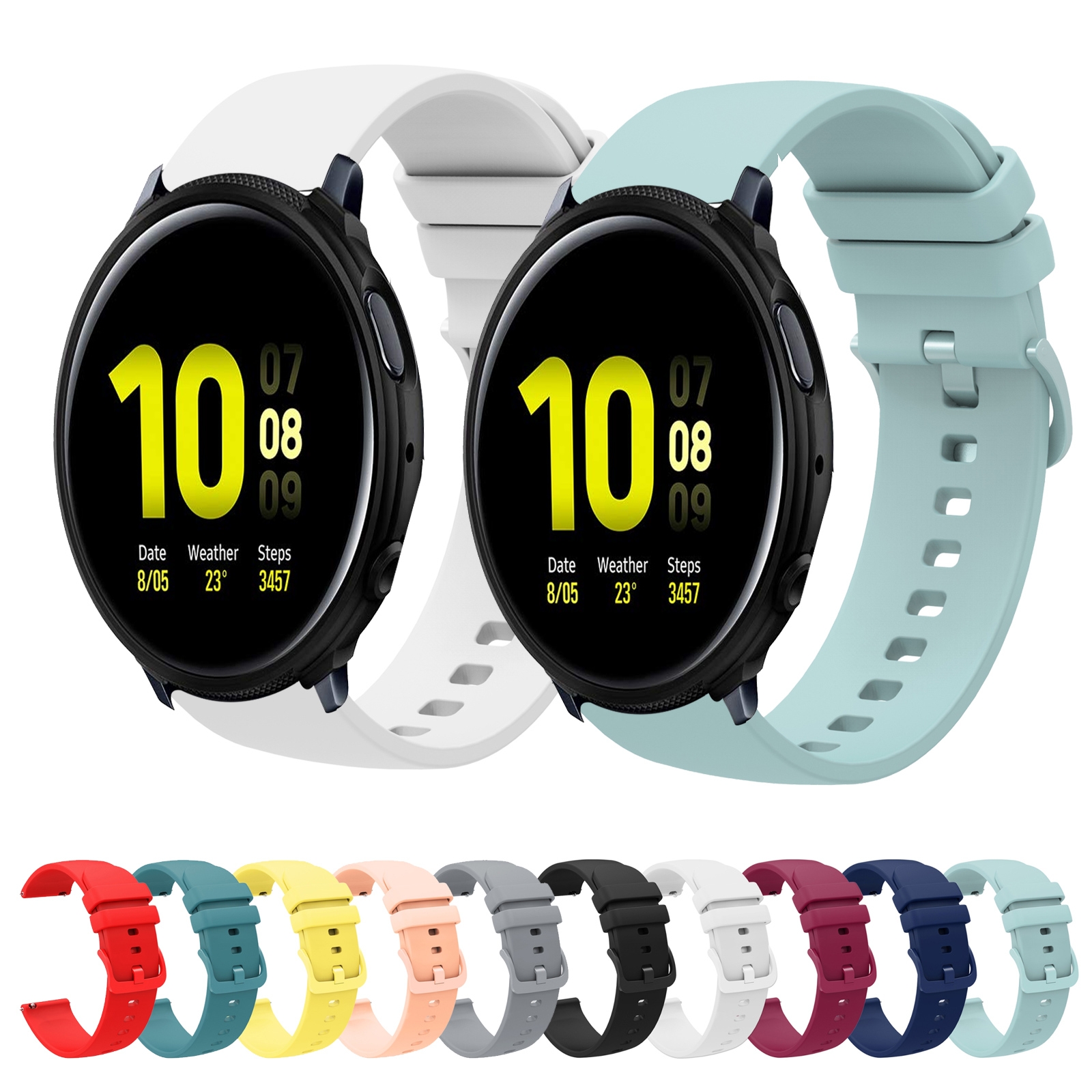 SUNSKY - สำหรับ Samsung Galaxy Watch Active 2 44mm 20mm สายนาฬิกา ...