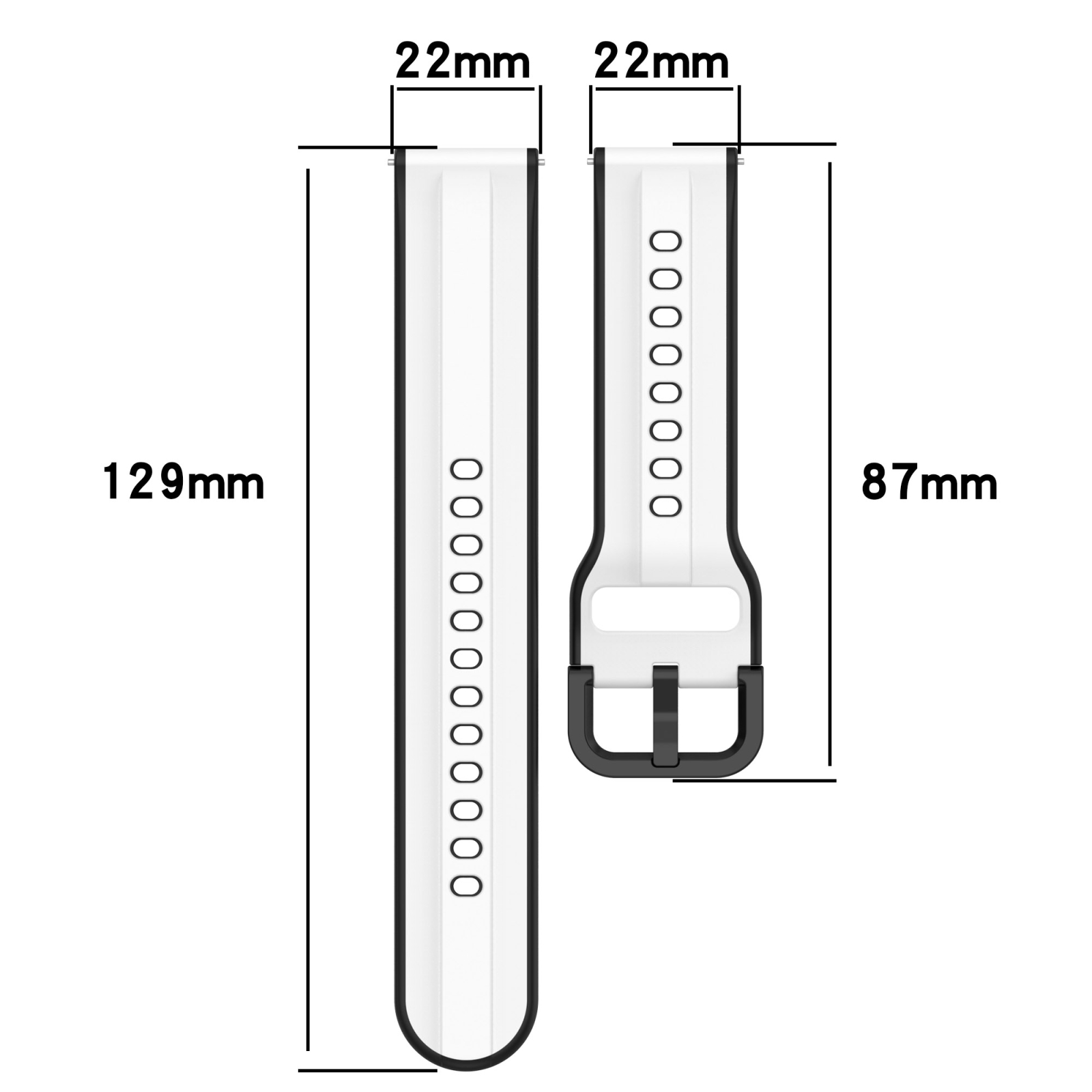 Sunsky - สำหรับ Amazfit Gtr 2e 22mm Convex Loop สายนาฬิกาซิลิโคนสองสี 