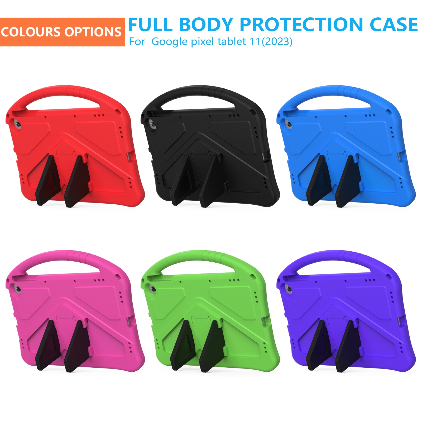 For Google Pixel Tablet 11 2023 EVA Shockproof Tablet Case with Holder(Purple)