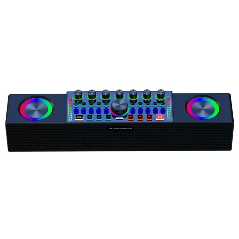 SY8 Live Sound Card All-in-one Machine Speaker Stereo Subwoofer With Mic(Black)