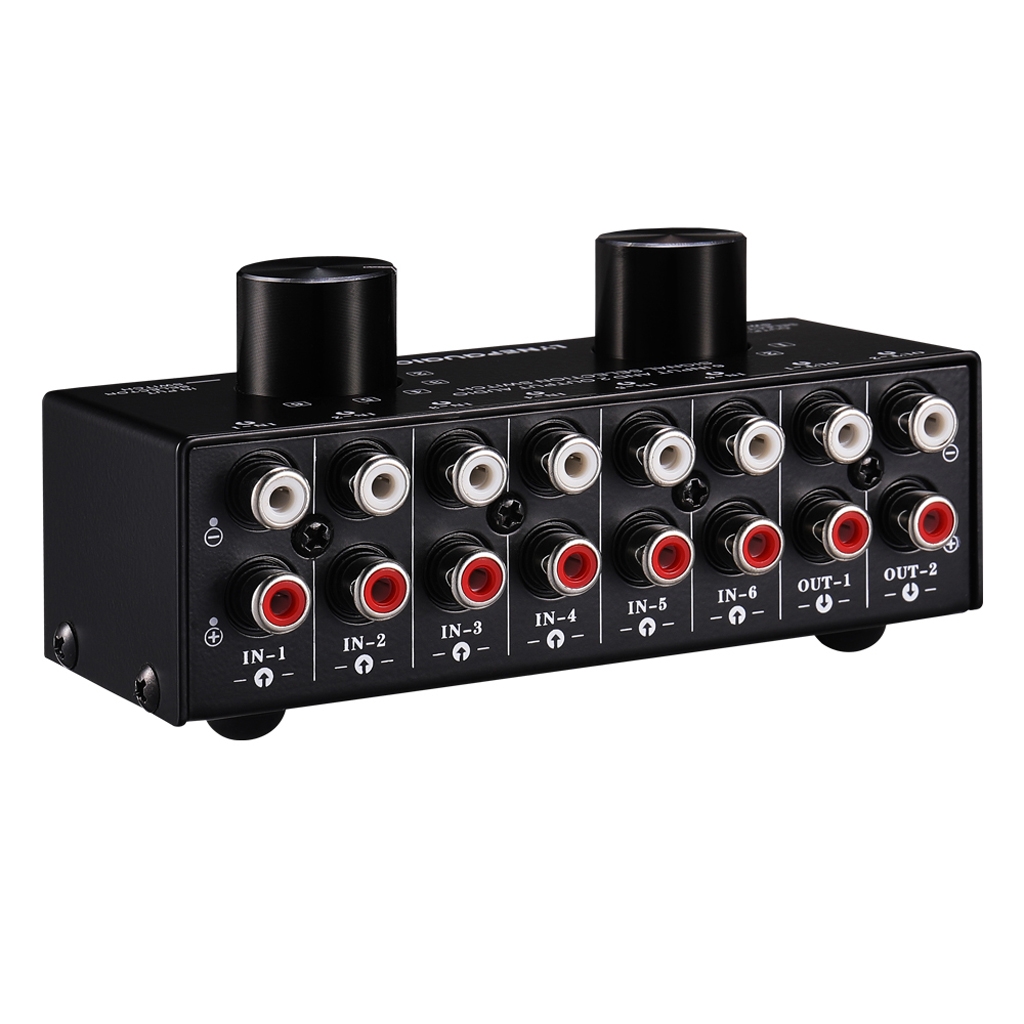 B026 6 Input 2 Output Or 2 Input 6 Output Audio Signal Source Selection Switcher RCA Port