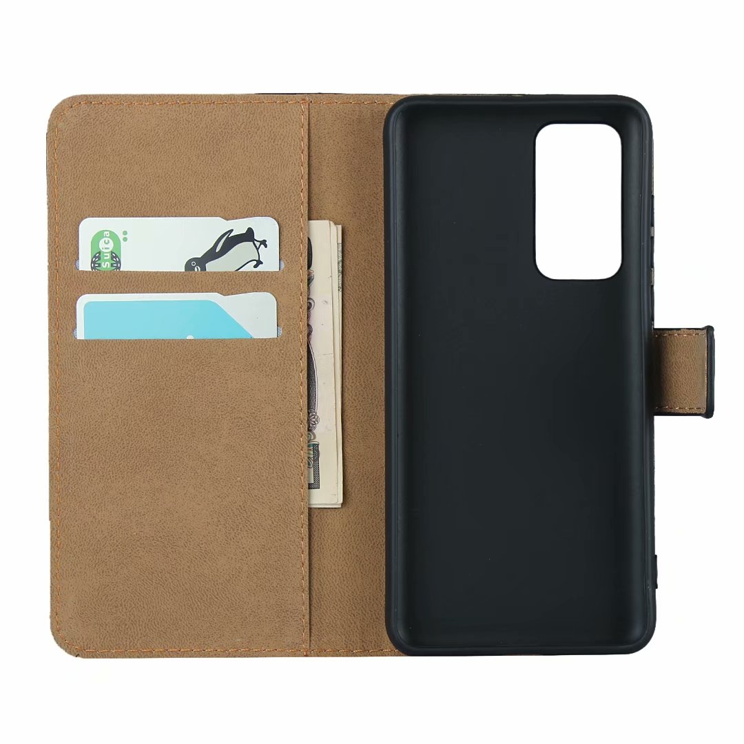 For Huawei P40 Leather Horizontal Flip Holster With Magnetic Clasp and Bracket and Card Slot and Wallet(Black)