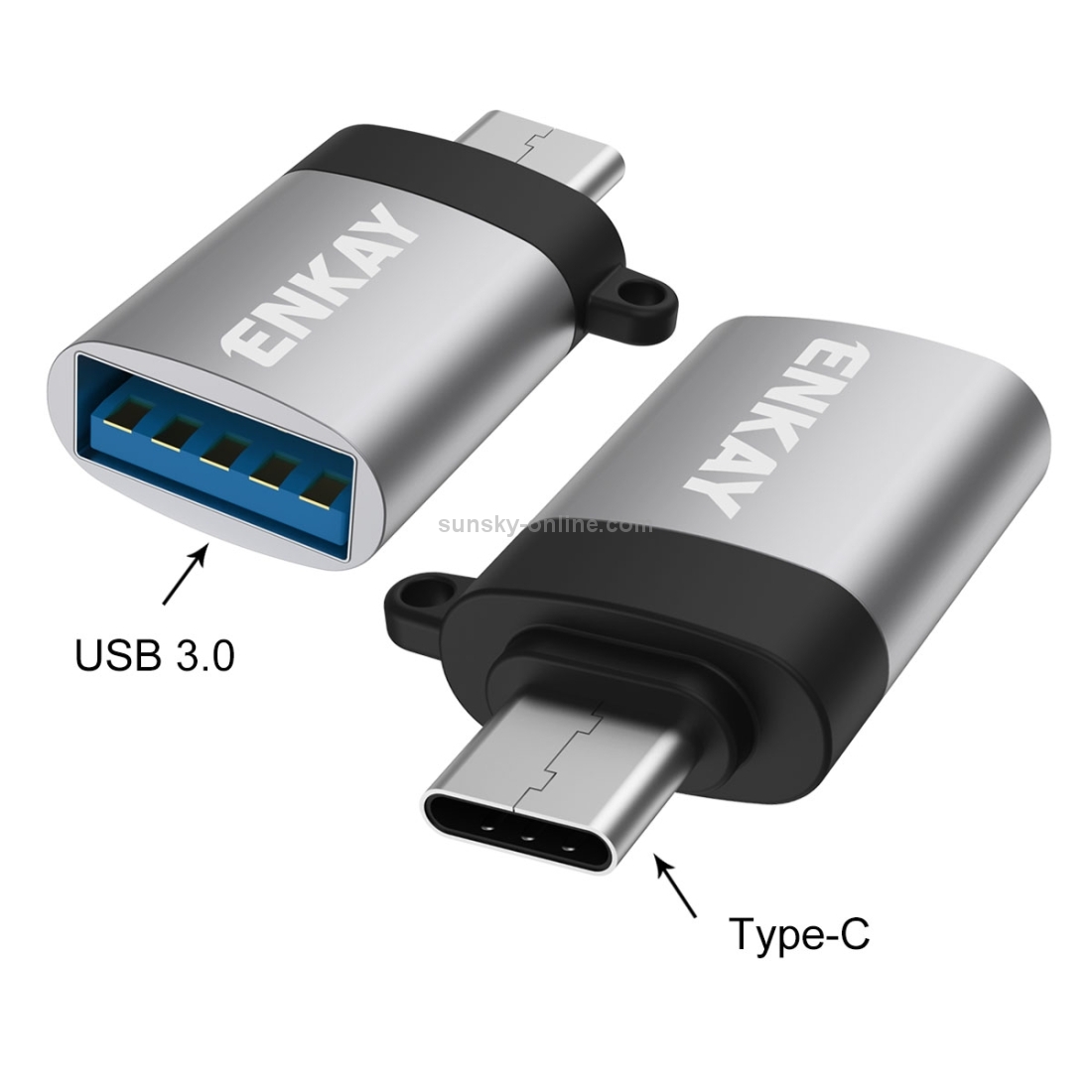 ENKAY ENK-AT101 Aluminium Alloy USB-C / Type-C to USB 3.0 OTG Data Adapter Converter(Black)