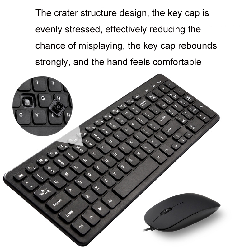 MLD-568 Office Gaming Wire Mouse Keyboard Set, Cable Length: 1.25m(Black)