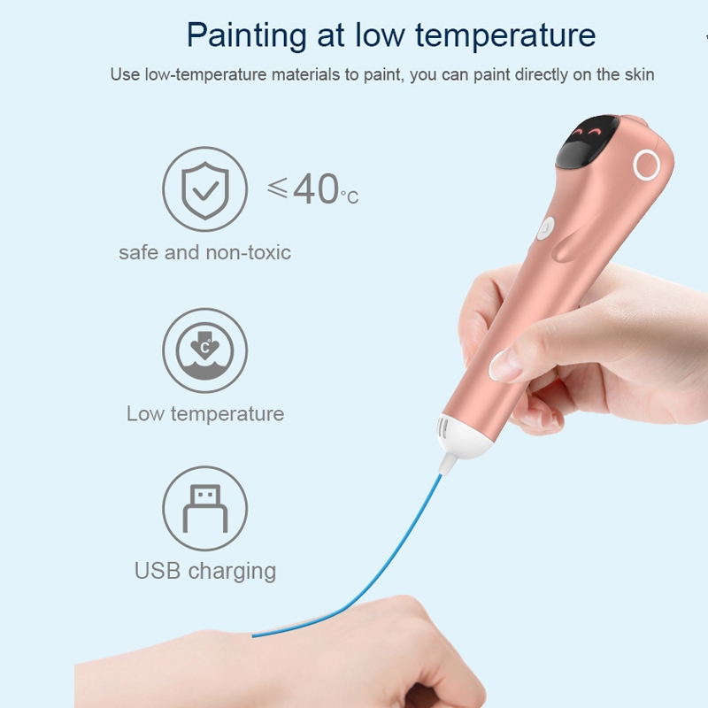 3D Printing Pen Low Temperature Painting Pen With 80m PCL(Pink)