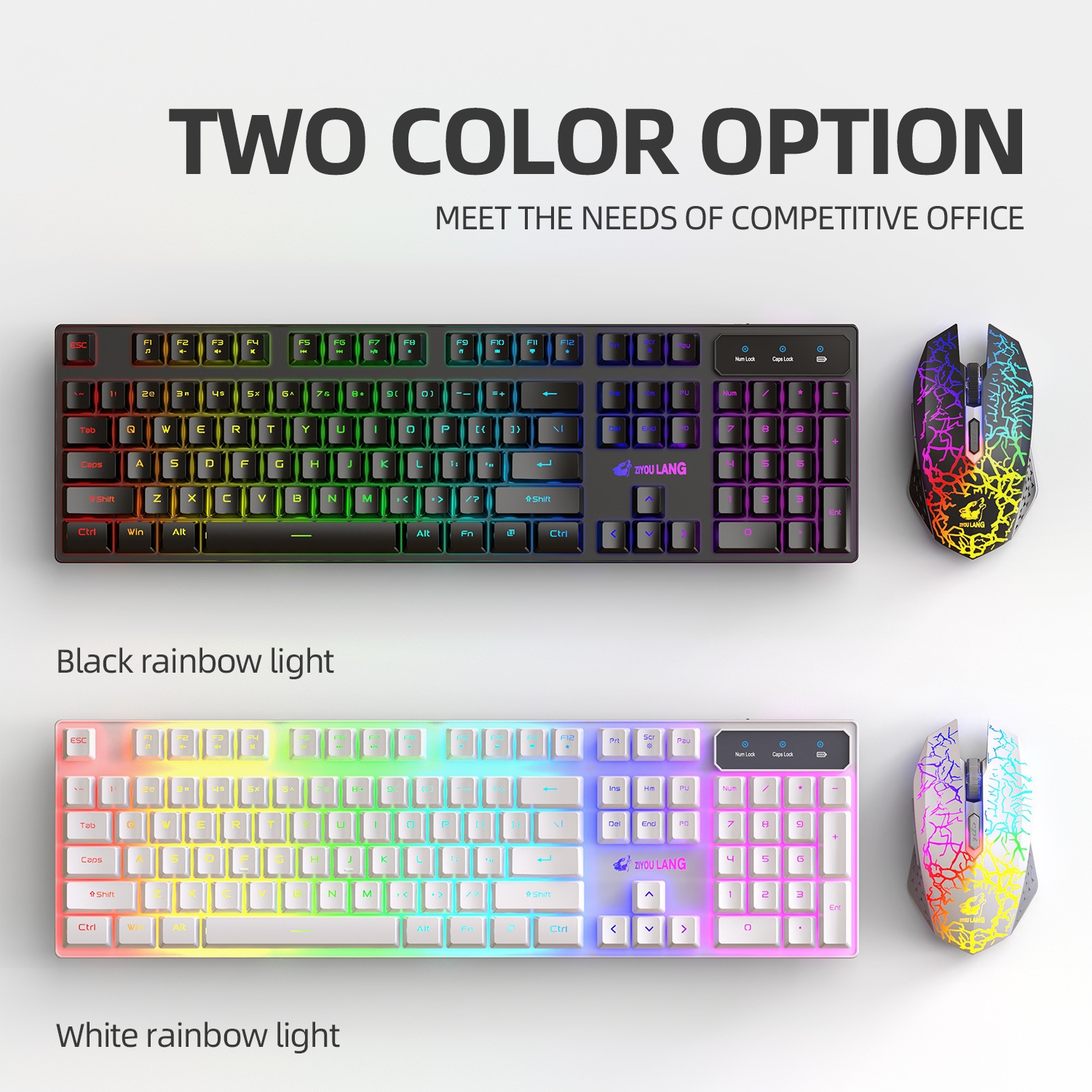 ZIYOU LANG T3 Wireless Gaming Keyboard & Mouse Combo Mouse Pad 