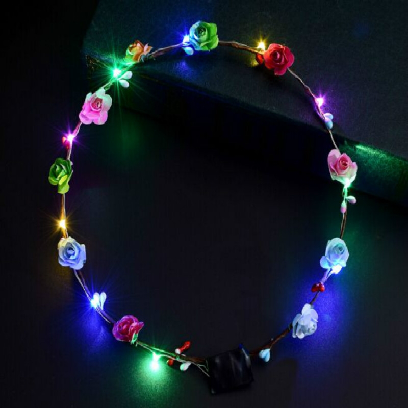 3 PCS Ten Lights Flash Garland Headband(Random Color and Style)