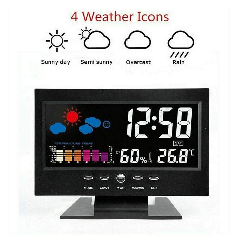 SUNSKY 8082T Weather Forecast Clock LED Color Screen Perpetual
