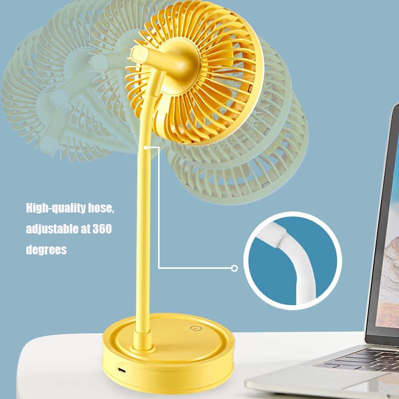 SUNSKY YASE YS2219 พัดลมตั้งโต๊ะ USB แบบพกพาขนาดเล็กพร้อมไฟ (สีแดง)