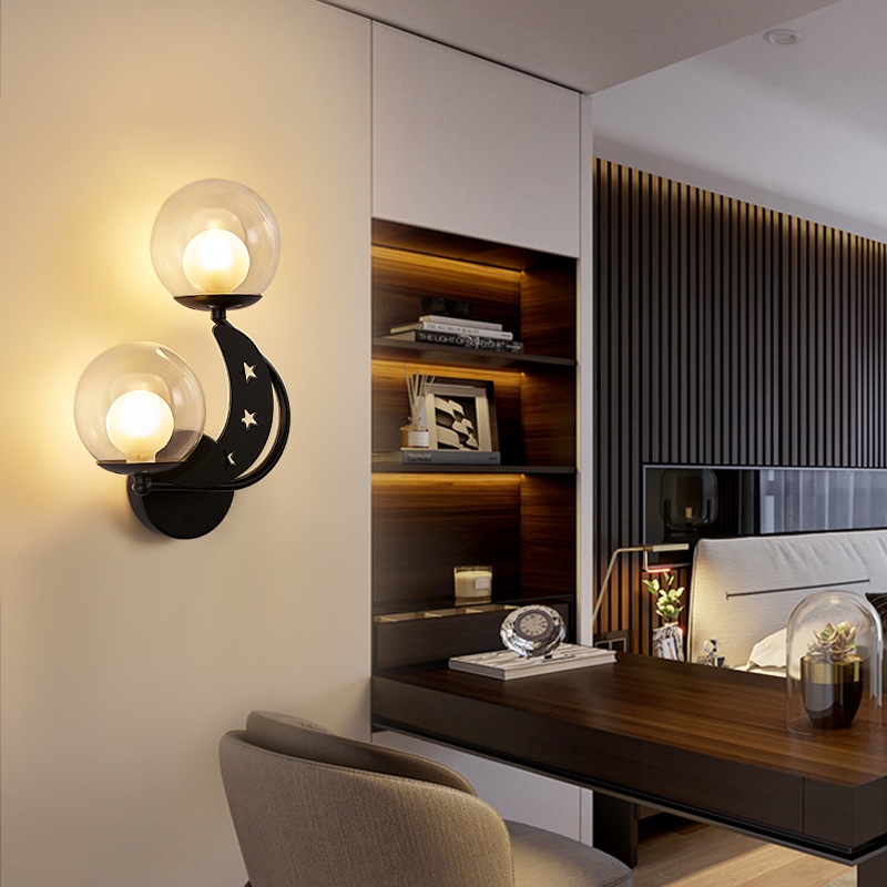 Bedroom Bedside Wall Lamp Indoor Background Wall Lamp Without Light Bulb(6080 Golden Left)