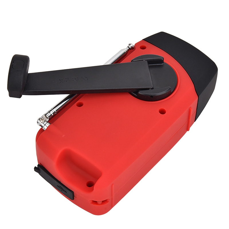 HRD-902 Multifunctional Hand Crank Solar Power LED Flashlight Emergency  Alarm FM Radio