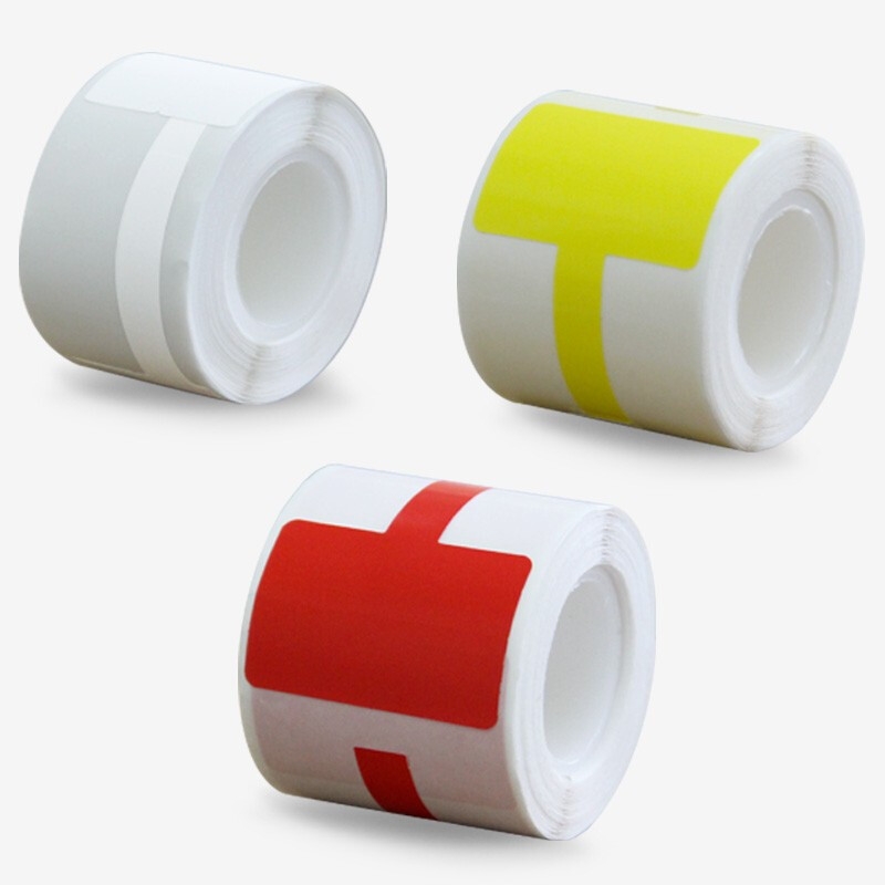 QR-285A Printer Thermal Sticker Paper Cable Label Paper 100 Sheet  T Type 38 x 25 + 35 (White)