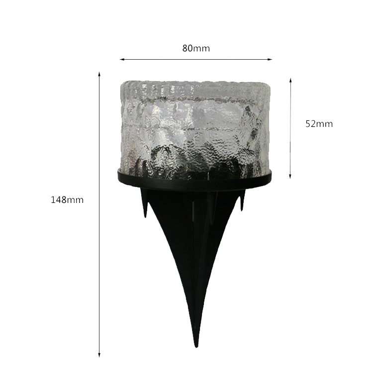 Outdoor Solar Buried Lamp Round Glass Floor Street Light Garden Ice Brick Waterproof Lamp(Warm Light)