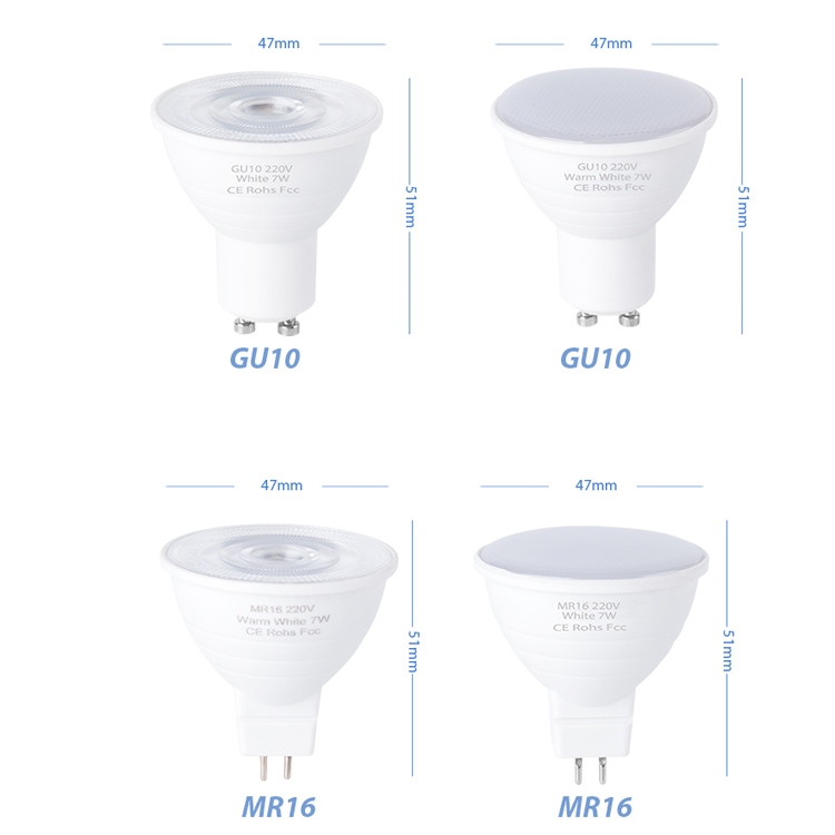 LED Light Cup 2835 Patch Energy-Saving Bulb Plastic Clad Aluminum Light Cup, Power: 7W 12 Beads(GU10 Transparent Cover (Warm Light))