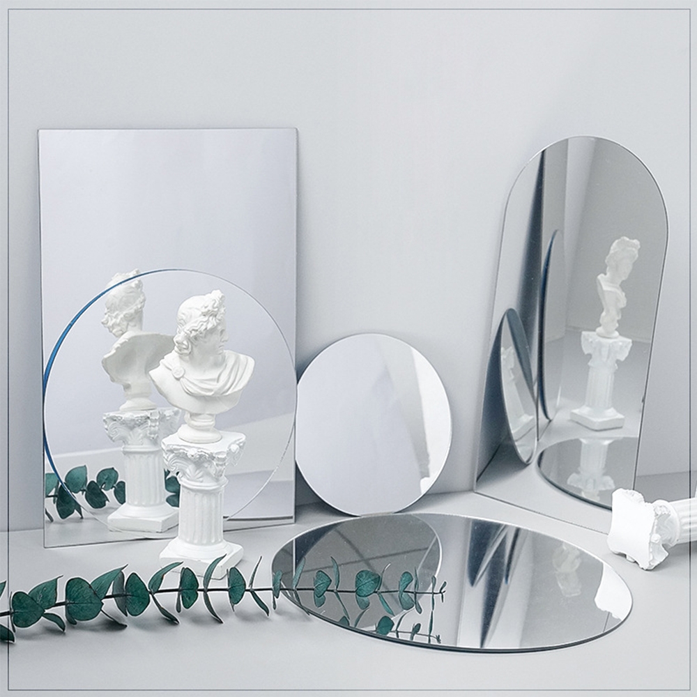 5 PCS Acrylic Geometric Mirror Reflector Photo Props Shooting Background, Colour: Rectangular 14x21cm