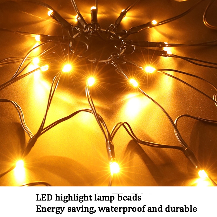 LED Spider Web Lamp with Remote Control Halloween Atmosphere Decoration Props, Power: USB-in