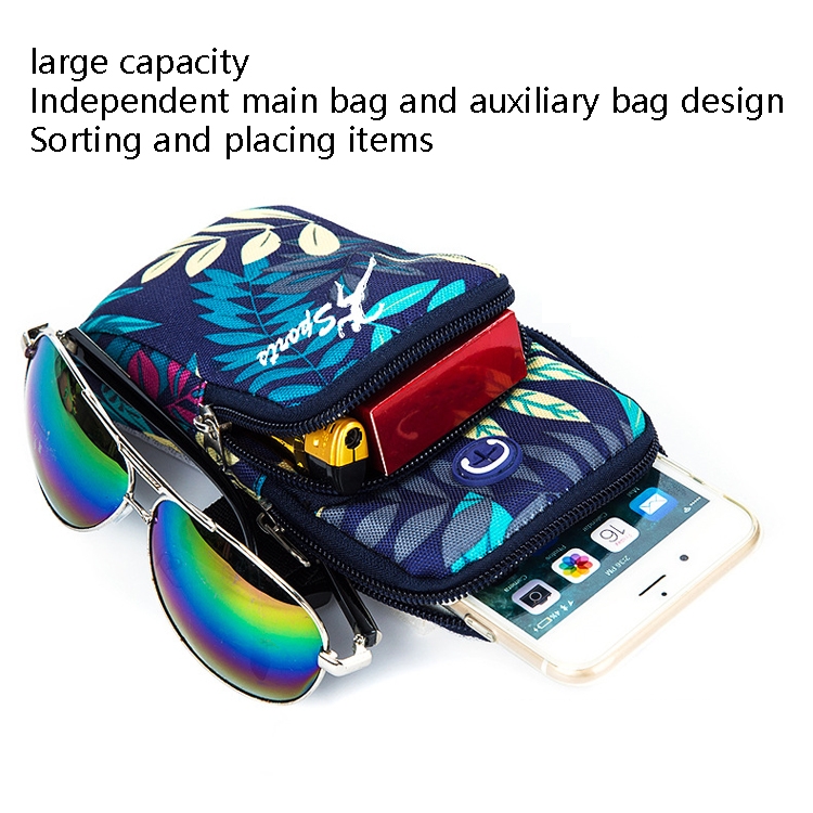 2 PCS B026 Running Mobile Phone Arm Bag Sports Yoga Mobile Phone Bag, Specification： Small (Leaves Orange)