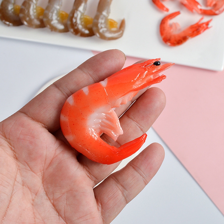 3 PCS Simulation Shrimp Camera Props Children Play House Toys(Big Grilled Shrimp)