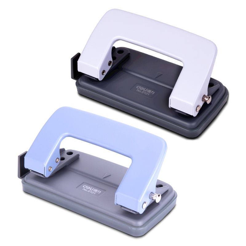 SUNSKY - 2 PCS Deli 0101 Office Supplies Punch Two-Hole Puncher, Color  Random Delivery