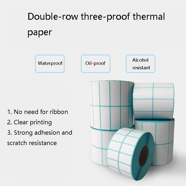 Sc5030 Double-Row Three-Proof Thermal Paper Waterproof Barcode Sticker, Size: 25 x 15  mm (5000 Pieces)