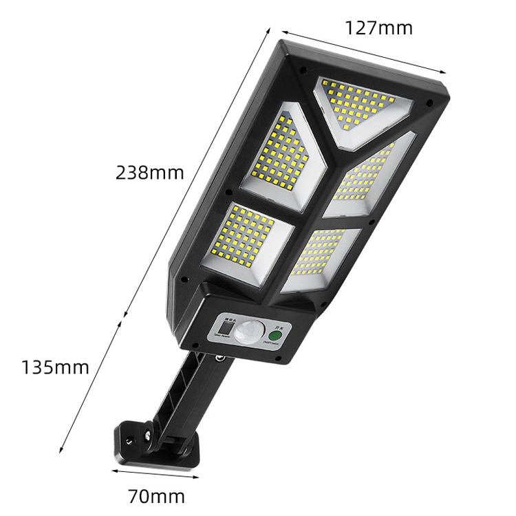 TG-TY100 196 LED Solar Outdoor Human Body Induction Wall Light Garden Fence Street Light