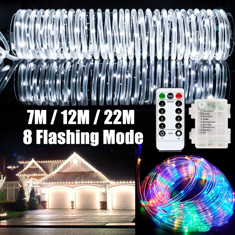 Holiday Party Decoration Tube String Lights LED Garden Decoration Casing Light with Remote Control, Spec: 7m 50 LEDs USB Powered(Color Light)