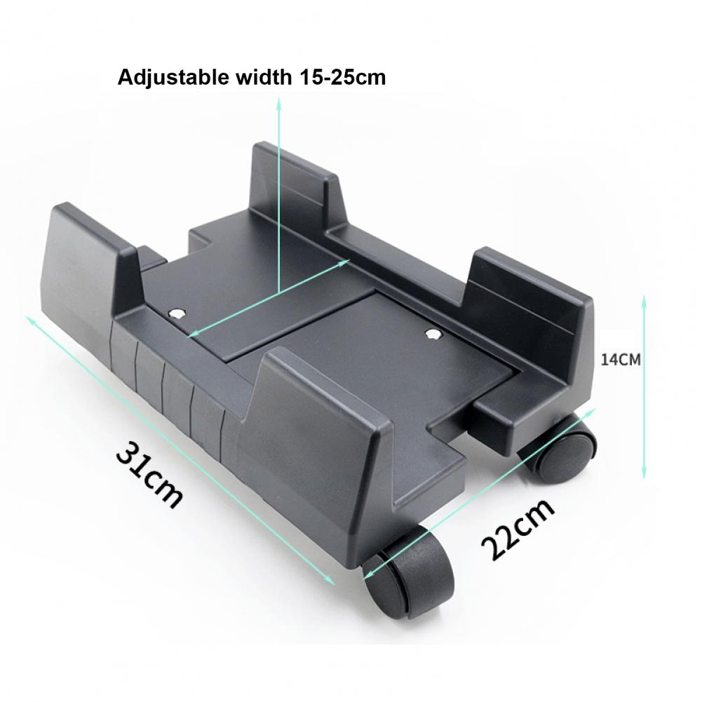 ZJ008 Computer Host Bracket with Brake Movable Tray(Black)