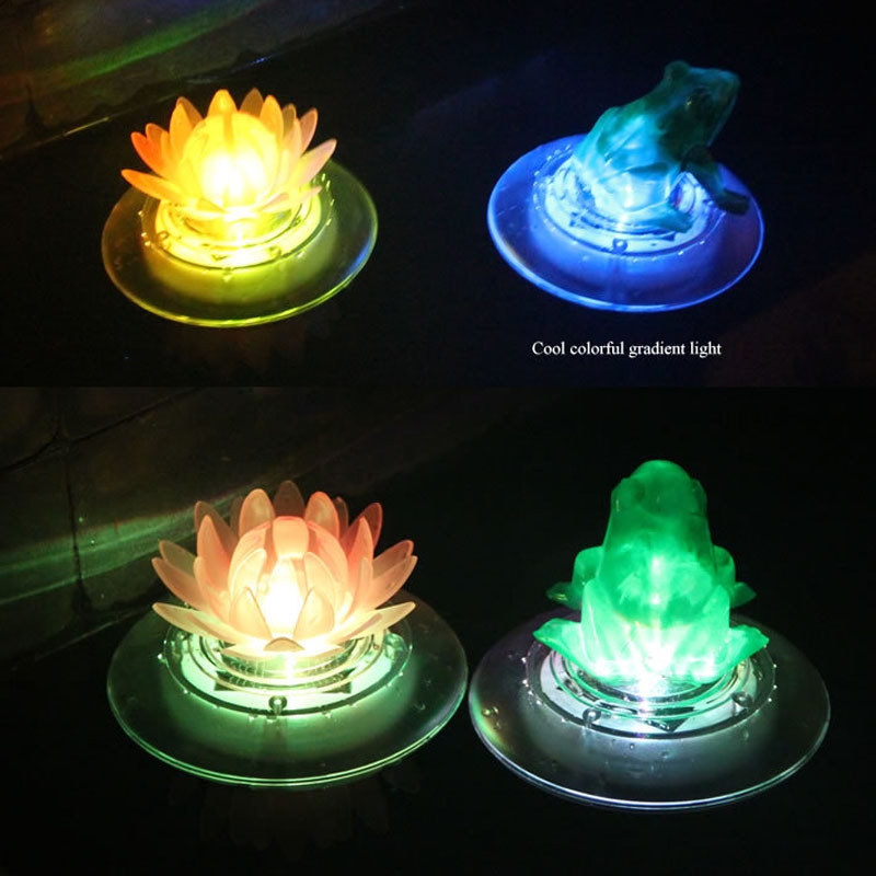 Outdoor Solar Water Floating Light Colorful Pond Decorative Lamp(Lotus)