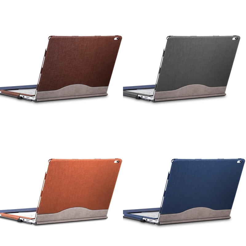 PU Leather Laptop Protective Sleeve For Microsoft Surface Book 1 13.5 inches(Business Brown)