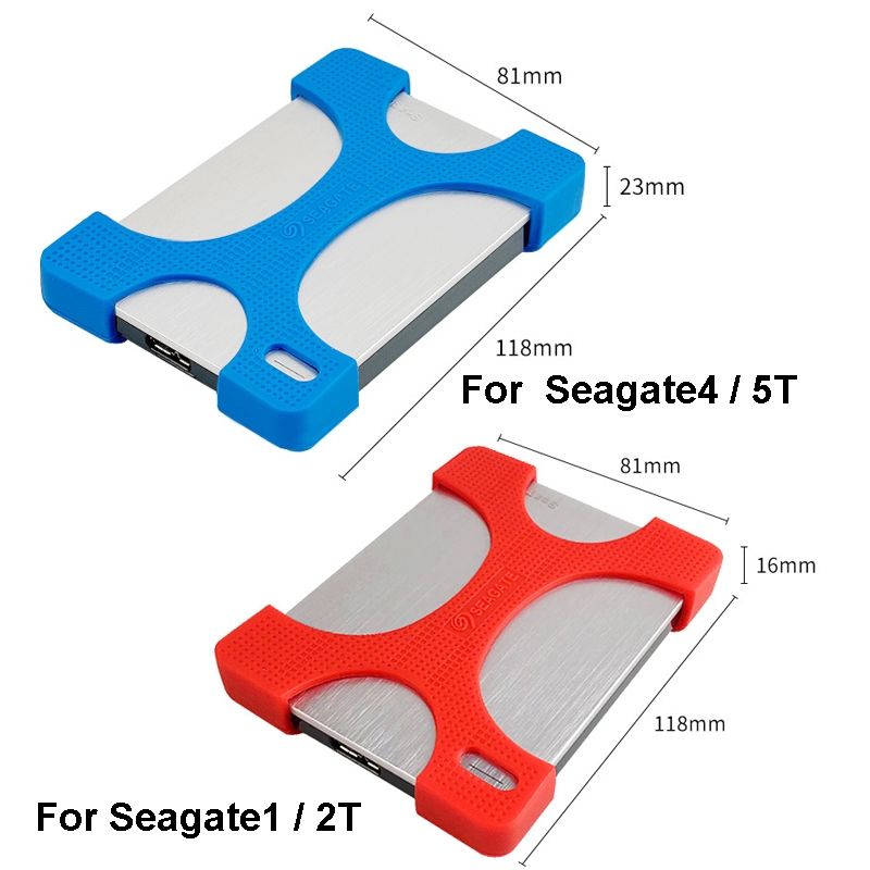 2 PCS Mobile Hard Drive Silicone Protective Case For  Seagate 4 / 5T (Black)