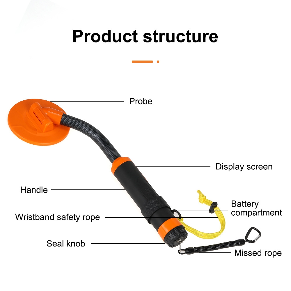 HS-07 Handheld Treasure Hunt Metal Detector Positioning Rod(Orange)