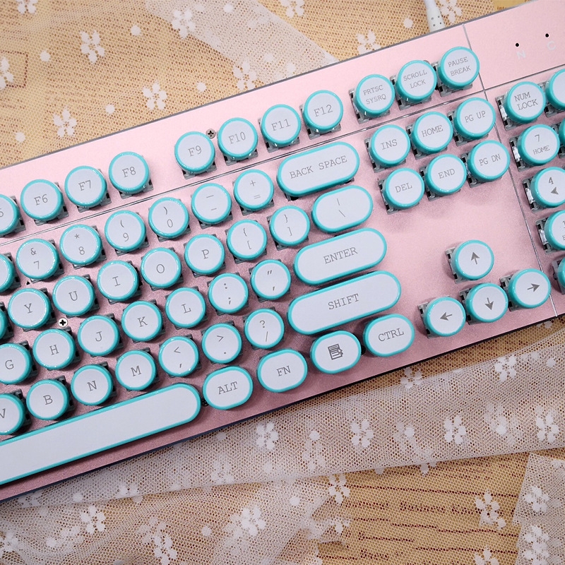 Steampunk Retro Mechanical Keyboard Keycap(Cyan)