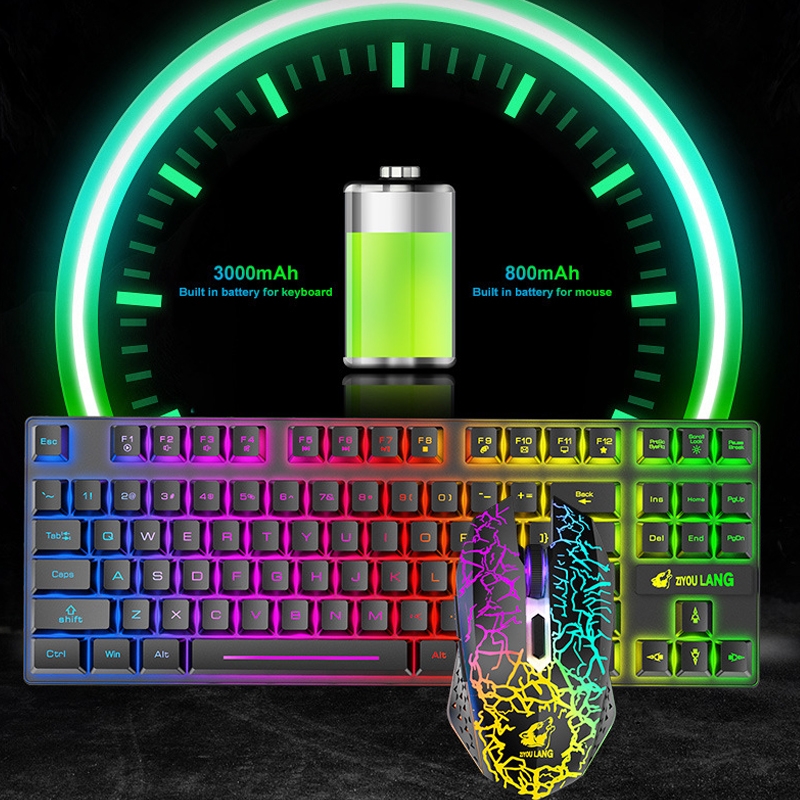SUNSKY - ZIYOU LANG T87 Gaming Luminous Wireless Keyboard and Mouse Set