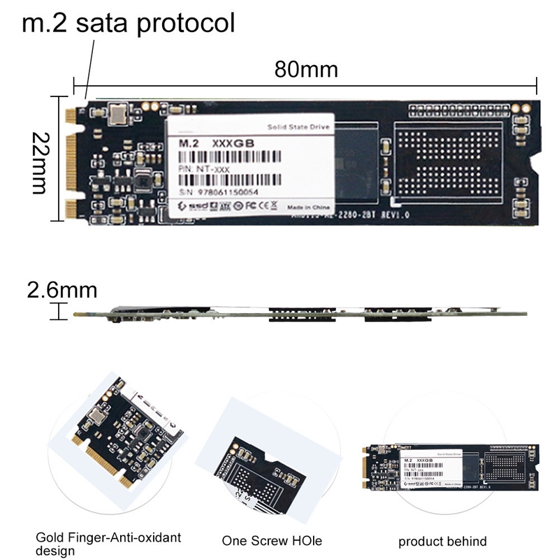 M.2 2.5 Inch High-speed SSD Solid State Drive, Capacity: 128GB