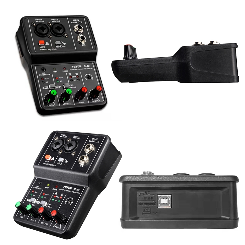 TEYUN Q12 Computer Recording Sound Card USB Drivefree Recording