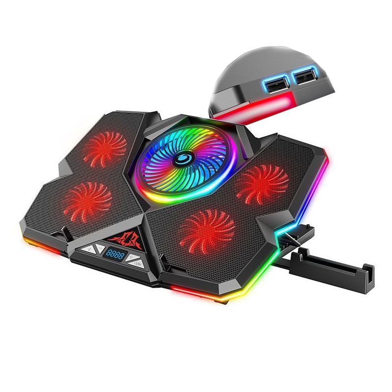 SUNSKY Coolcold Five Fans 2 พอร์ต USB Ports Laptop Gaming Gaming Notebook Cool Stand, Version