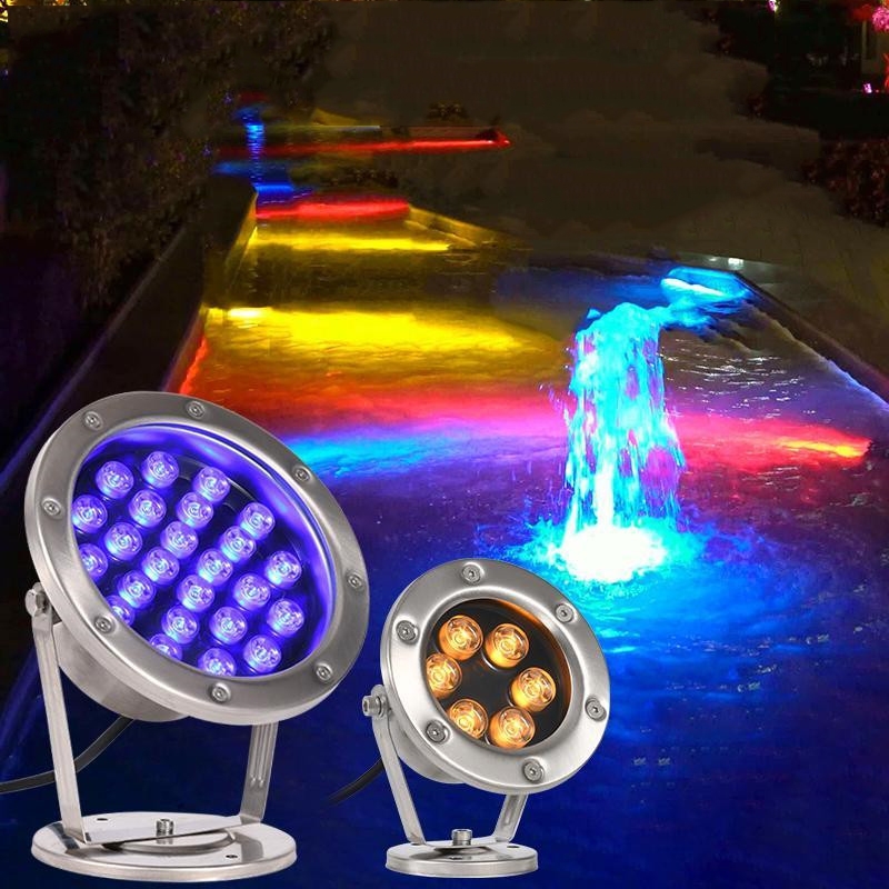 LED Underwater Light Pool Fish Pond Fountain Waterproof Landscape Light 24W(White)