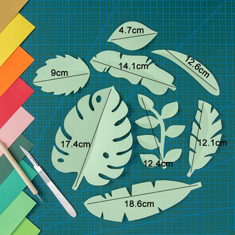 Paper-cut Leaf Ornaments Photography Props(Light Gray)