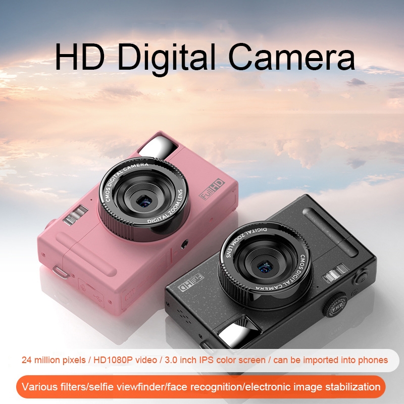 R1 48 Million HD Pixels 3.0 Inch IPS Screen Children Digital Camera, Spec: Black