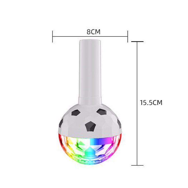 6LEDs Voice Control Camping Entertainment USB Magic Ball Colorful Atmosphere Light(Black White)