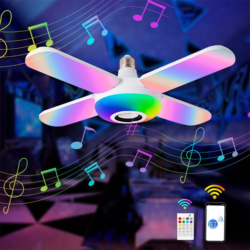 Smart Remote Control Colorful Folding Music Bulb Light with Audio Function, Spec: 4+1