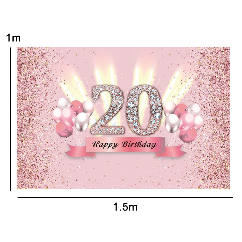 1.5x1m Cartoon Digital Birthday Balloon Party Scene Photographic Backdrop(MDT10410)