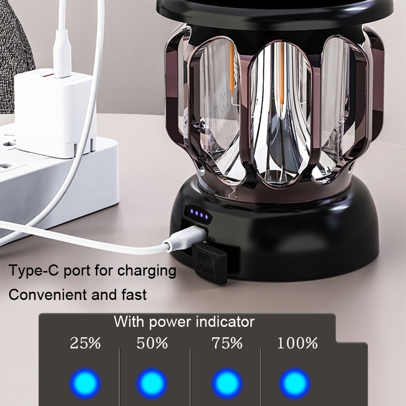 LH-B46 LED Retro Tent Light Convenient USB Charging Camping Light(White)